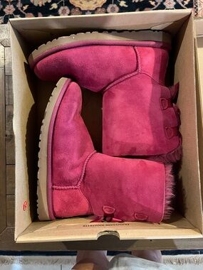 Hot pink UGG Bailey Bow boots size 6